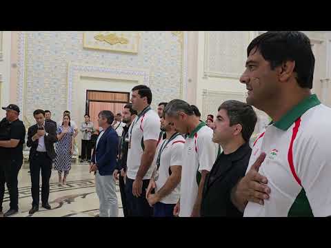 Temur Rakhimov, Emomali Nurali and Obid Jebov welcomed at Dushanbe airport