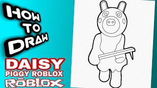 roblox piggy draw drawings easy step