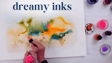 Acrylic Ink Techniques for Dreamy, Abstract Backgrounds - A Mixed Media Art Tutorial