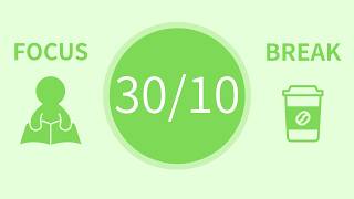 30/10 Pomodoro Timer with Soft White Noise + Alpha Waves 🌿 4-Hour Study with Me for Focus & ADHD screenshot 4