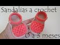 Sandalias para bebe a crochet en punto garbanzo - 0 a 3 meses