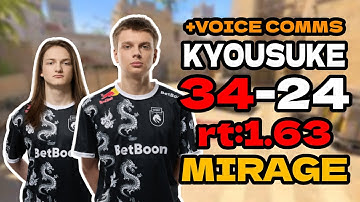 🔥kyousuke (34-24) rt:1.63 w/Mokuj1n +VOICE COMMS l EU FACEIT RANKED (mirage) | #cs2 #pov