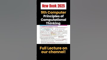 Principles of Computational Thinking highlight | Chapter 7 | 9th Computer New Book