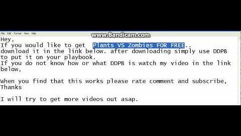 Plants VS Zombies for Blackberry Playbook FREE