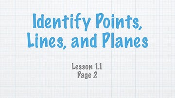 Geometry Lesson 1.1 Identify Points, Lines and Planes