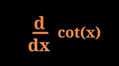 Derivative of cot x || using the first principles of derivetive