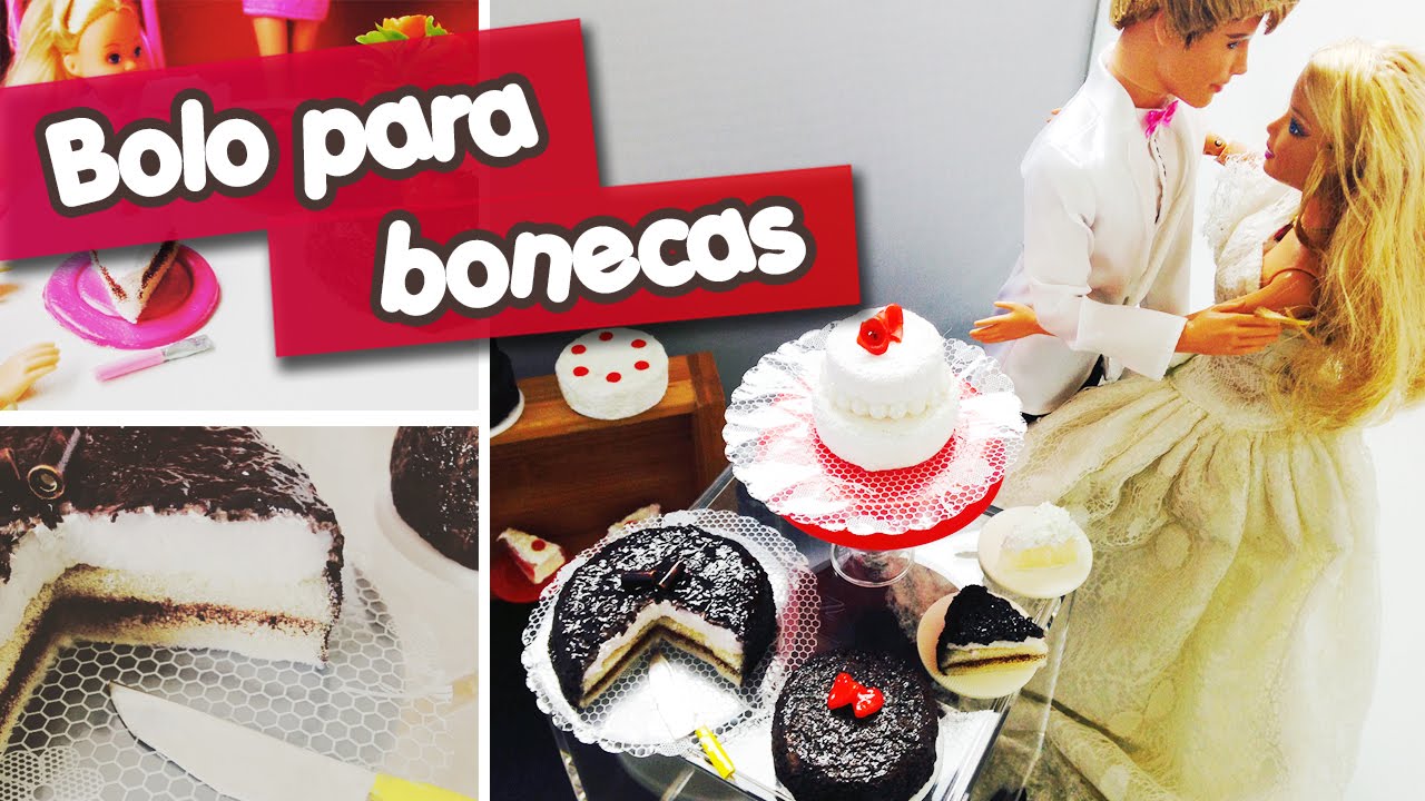Bolo para bonecas Barbie e Monster High (Como Fazer)