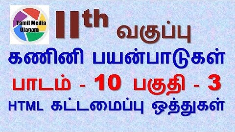 #11th std Computer Applications | Tamil Medium | Chapter 10 | Lesson 10 | Part 3