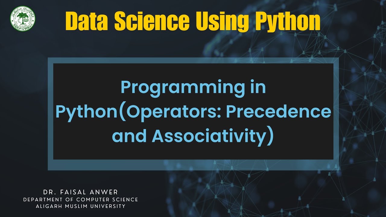 Programming in Python(Operators: Precedence and Associativity) - YouTube