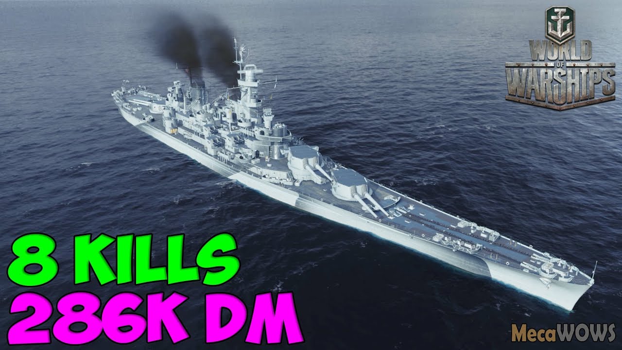 World of WarShips | Georgia | 8 KILLS | 286K Damage - Replay Gameplay 4K 60 fps