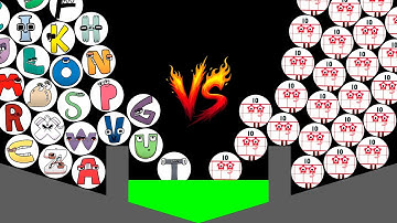 26 Alphabet Lore VS 26 Tens Algodoo Marble Race - Who will be the Champion Numberblocks Marbles