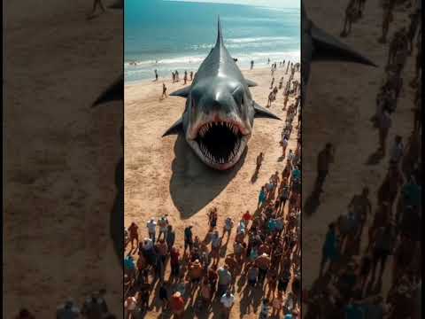 Megalodon Washed Ashore 2023 #shorts #megalodon #megalodonshark #creaturesofthedeep #monster #ai