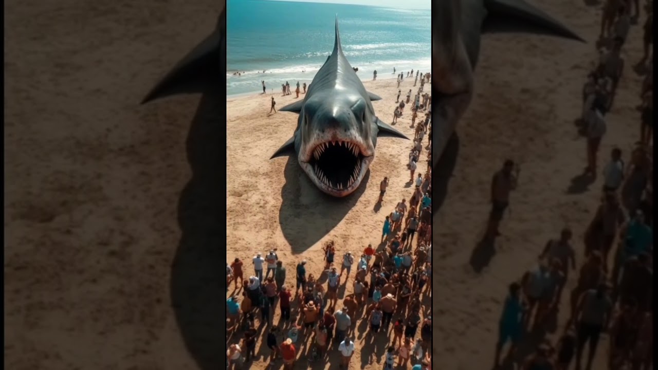 Megalodon Washed Ashore 2023 #shorts #megalodon #megalodonshark #creaturesofthedeep #monster #ai