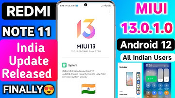 India - Redmi Note 11 Miui 13.0.1.0 Android 12 Update Released | Control Center & All Indian Users |