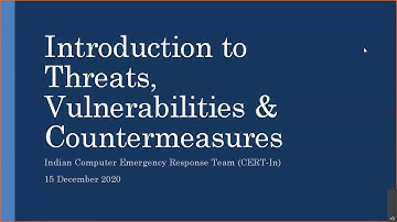 Introduction to Threats, Vulnerabilities and Countermeasures - Part 1