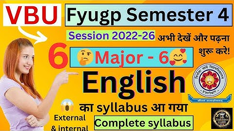 semester 4 ka syllabus English honours | VBU semester 4 english honours syllabus | English major 6