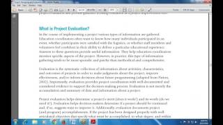 Part III Project Evaluation (What is Project Evaluation?)
