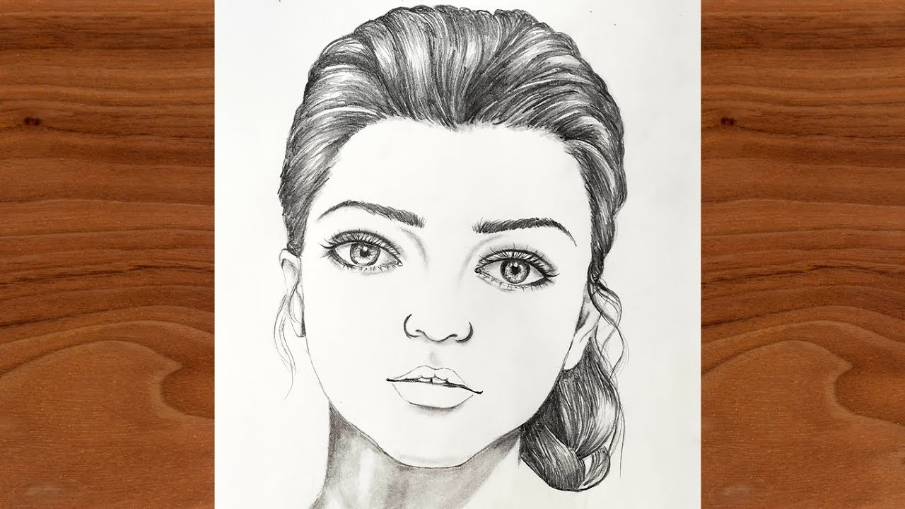 How to Draw beautiful Girl using Pencil sketch Drawing Step By Step ...