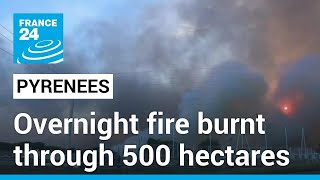 France Pyrénées fire: Overnight fire burnt through 500 hectares near Spanish border • FRANCE 24