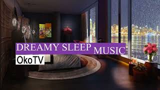 Relaxing music to the sound of rain in a cozy room in a metropolis. Dreamy sleep music.