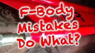 FBody Mistakes! At our Shop Do What??? F Body Lower Control Relocation Brackets