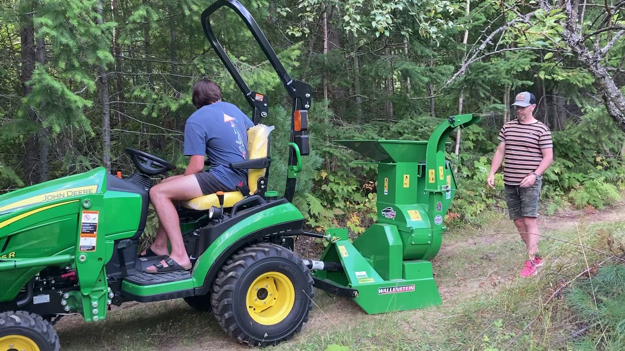 John Deere 1025R 3PTH Wallenstein Chipper Shredder YouTube