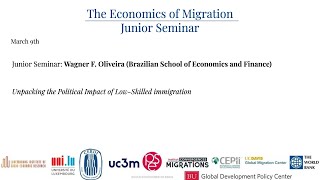 The Economics of Migration, Junior Seminar session 45, 09/03/2022