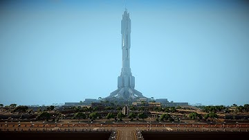 Sci fi city. Sci fi tower. Game ready 3d environment art. 3D low-poly. Real-time.