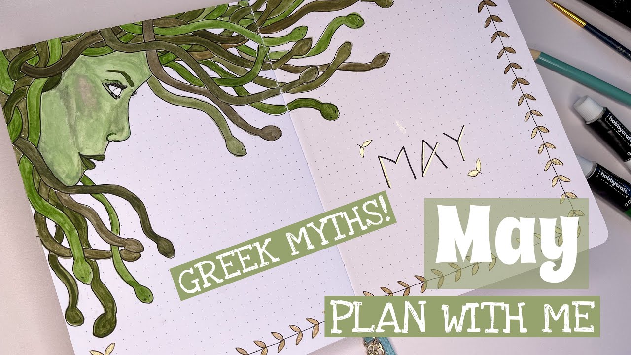 Plan with me | May 2023 Bullet Journal Setup | Greek Myths