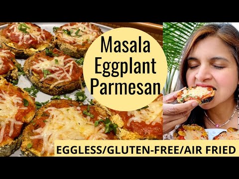 EGGPLANT PARMESAN in AIR FRYER | EGGLESS MASALA EGGPLANT RECIPE INDIAN STYLE @Shine with Shobs