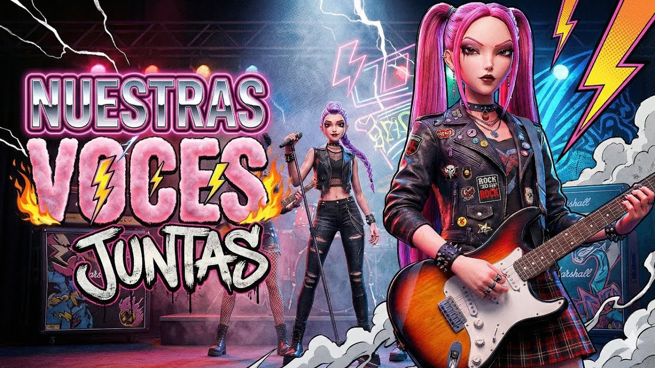 Huntrix Cantan NUETRAS VOCES JUNTAS en versión Rock V2 | guerreras del kpop