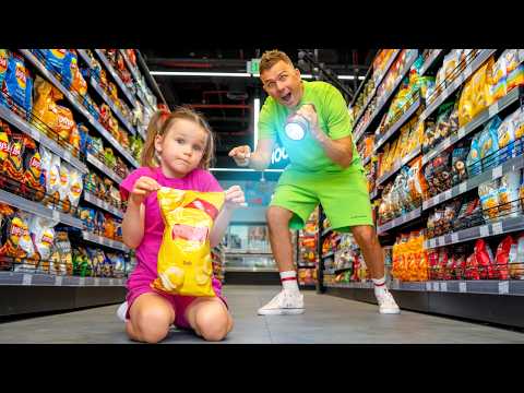 Stephi Falls Asleep in a Supermarket Trolley 🛒 Funny Kids Food Adventure