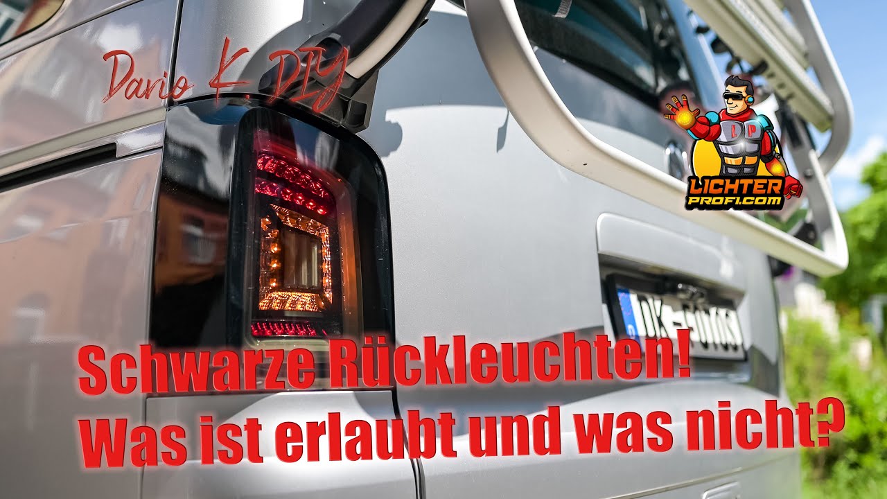 LED DRL Dynamic Scheinwerfer schwarz VW T5 03-09 inkl. E-Prüfzeichen