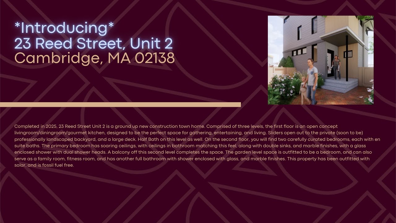 Now On The Market! 23 Reed Street, Unit 2, Cambridge MA (U) - YouTube