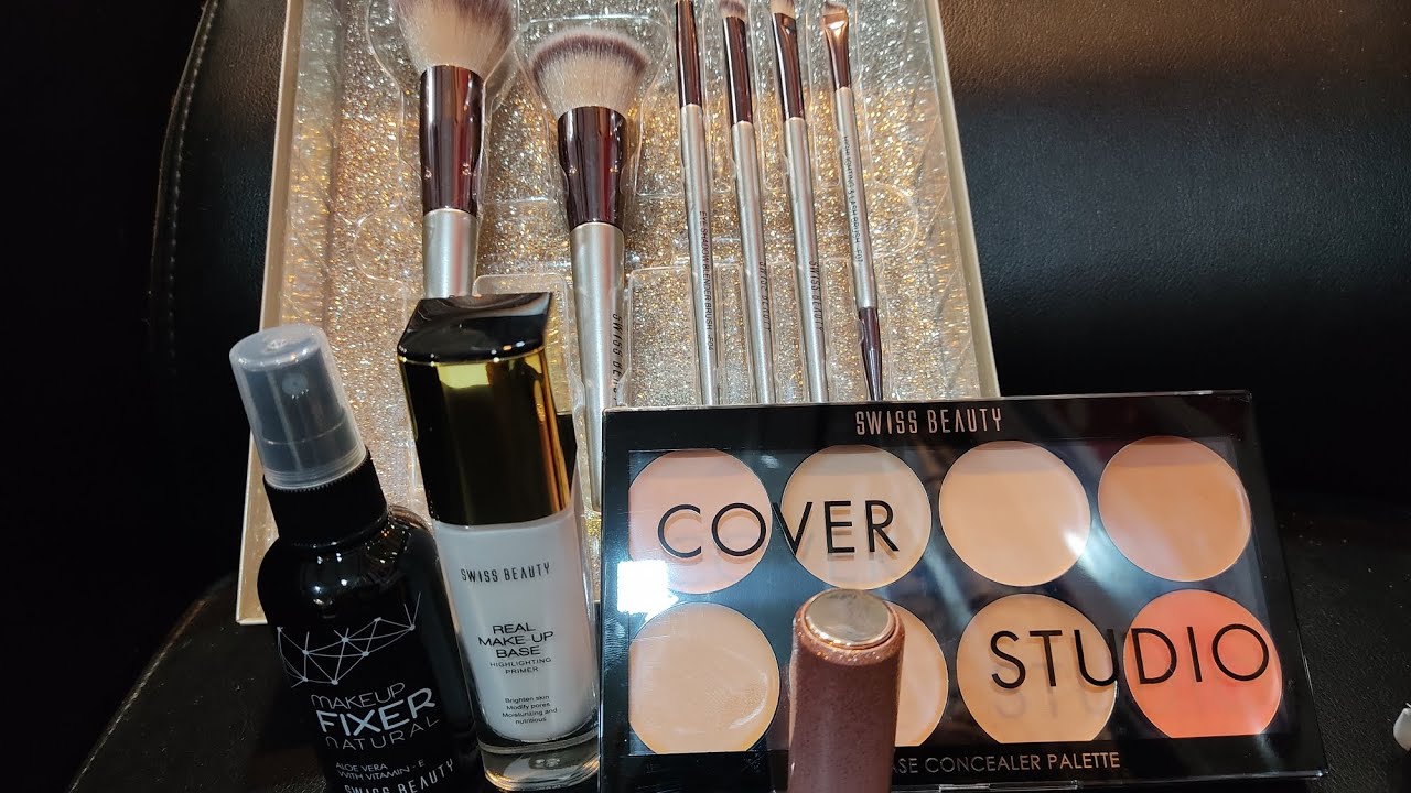 SWISS Beauty best all products (makeup brush,makeup fixer,highlighting primer, lipstick, concealer) 