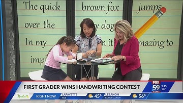 Carmel first-grader named Grand National Champion in National Handwriting Contest