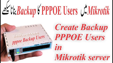 How To Create Mikrotik PPPOE User Backup Urdu/Hindi