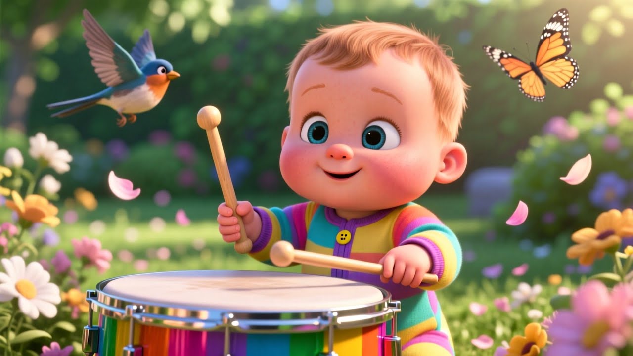 Happy Garden Drum Go 🥁🌸 | Fun Music and Learning for Kids | Preschool Educational Video