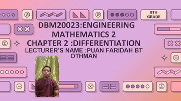 DBM20023-APPLICATION OF DIFFERENTIATION (MAX, MIN, INFLECTION)