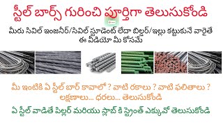 Types Of Steel Bars Used In Construction | Why Is It Necessary | Their Sizes, Length, Weight, Rate |