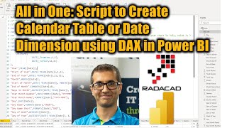 all in one script to create calendar table or date dimension using dax in power bi