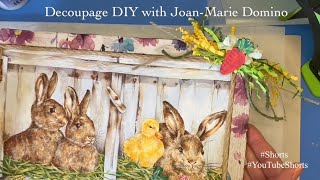 Decoupage “dry-glue” napkin art / Dollar Tree DIY / #shorts  #youtubeshorts