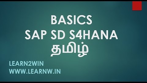 Basics SAP SD | sap sd sales process |sales order in sap| tamil #sapsd #learn2win  #saptamil #saperp
