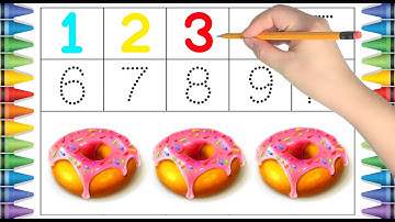 [숫자 놀이] 유아와 아이들을 위한 도넛 숫자 1부터 10까지 따라 쓰기 | Write doughnut number 1 to 10 |  Learn number