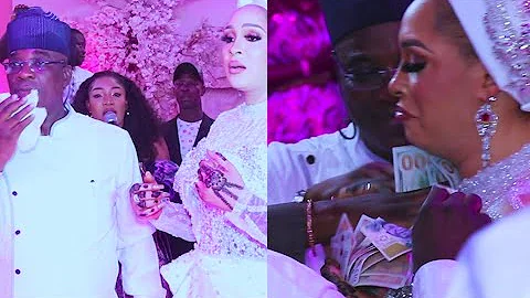 Too Much Money! See How They Shower K1 De Ultimate Wife Pound & Dollars  On Their Wedding Day