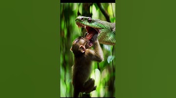 Snake swallowing the monkey😭😱😭 #creepy #horror #shorts #shortvideo