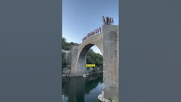 They did the coolest group bridge jump ever😲     @victor_marchio