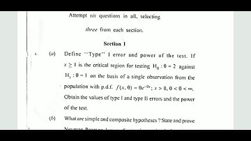 Statistical Inference II, B.Sc (Hons) Statistics, Previous year Question paper 2018