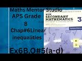 Grade 8,Ex 6B Q#5,linear inequalities with negative signs, reverse of inequalities ,