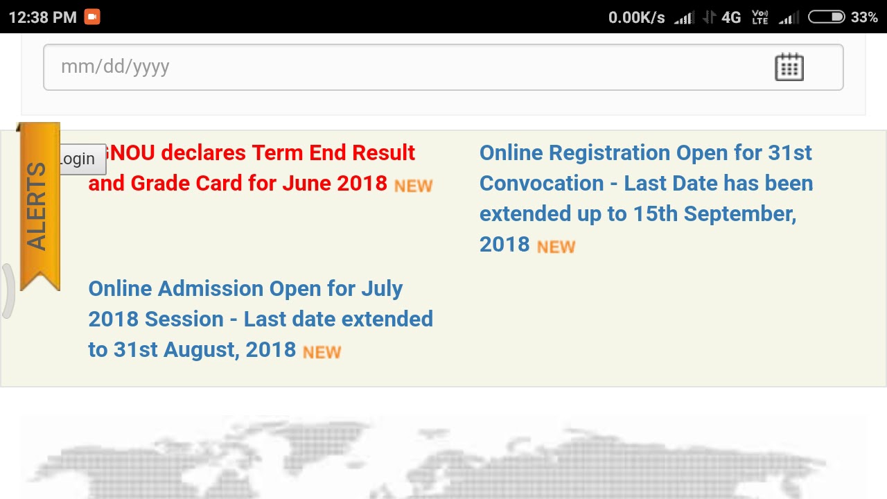 IGNOU online admission and registration extended to 15th September 2018.